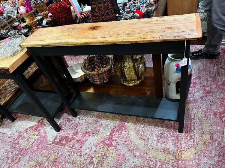 Reclaimed wood console table. 38.5” x 8.25” x 30” 