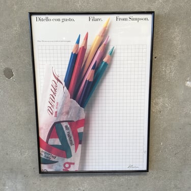 Vintage Post Modern Art Poster James Cross Pencils