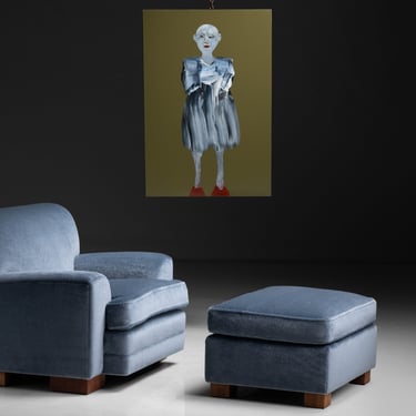 Chair & Ottoman by Roy McMakin / Painting by Marianne Kolb