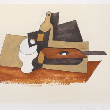 Guitare Verre et Bouteille, Pablo Picasso (After), Marina Picasso Estate Lithograph Collection 
