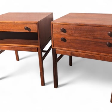 Mid Century Danish Modern Engstrom and Myrstrand Teak Nightstands 