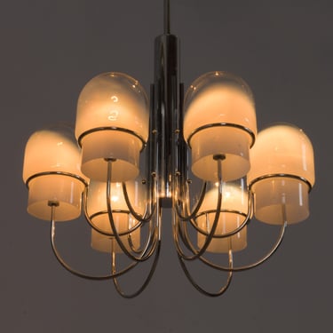 Italian space age chandelier with Murano  glass ombre shades, 1970s 