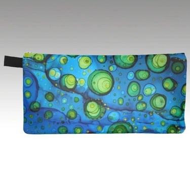 Blue Green Zipper Pouch