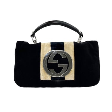 Gucci Velour Logo Top Handle Bag