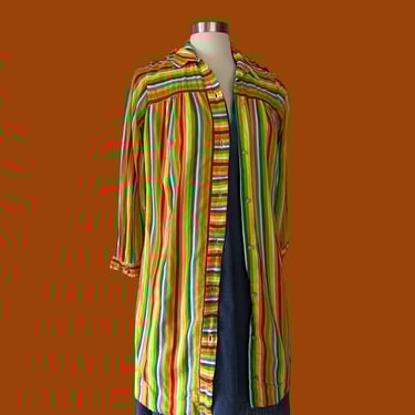 Vintage Rainbow Dress or Duster, 60s Dress, 1960s Dress 