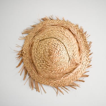 1960s Fringed Straw Sun Hat 