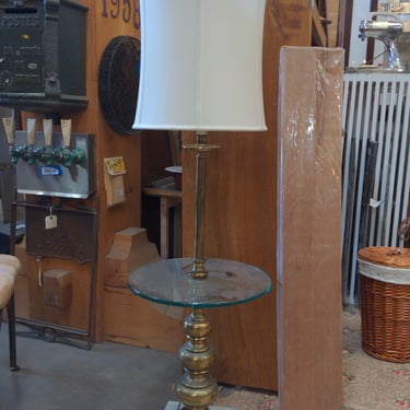 Vintage Lamp with Glass Tabletop