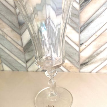 Mikasa Jamestown Iced Tea Glass, Crytstal Clear Bright Gold Band & Verge, Wafer Stem, Vintage Glassware, Wine Glass, Cocktail Glass, Barware 
