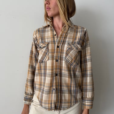Tan Cotton Flannel Work Shirt