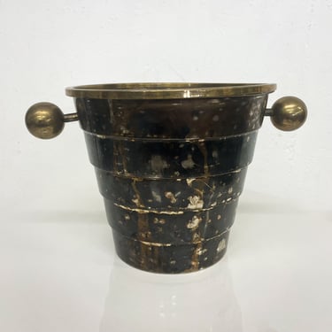 Fabulous Vintage Champagne Ice Bucket Silver Brass Larry Laslo for Towle ITALY 