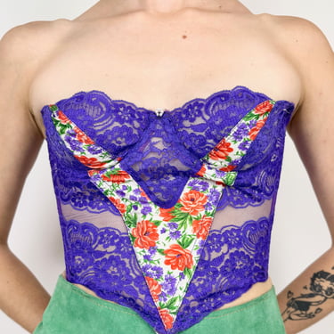 Christian Dior Violet Lace Floral Corset