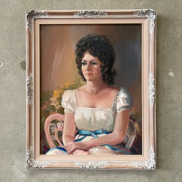 1960's Oil on Board Framed Portrait Painting