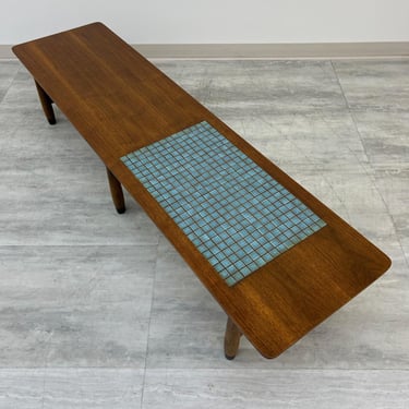 Lane Monte Carlo Mid-Century Modern Coffee Table W/Rare Blue Italian Tile Inlay  (SHIPPING NOT FREE) 