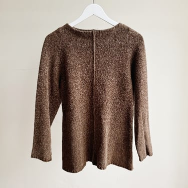 Chocolate Marled Wool Knit Pull Over