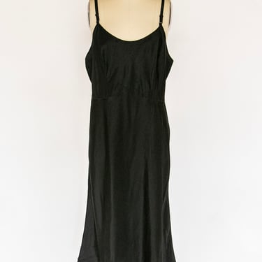 1940s Slip Black Acetate Under Dress M 