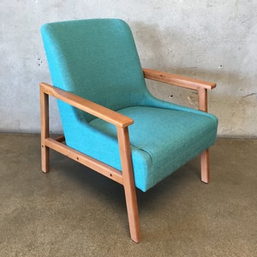 Mid Century Style Aqua Arm Chair