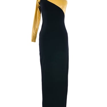 Donna Karan One Shoulder Metallic Gown