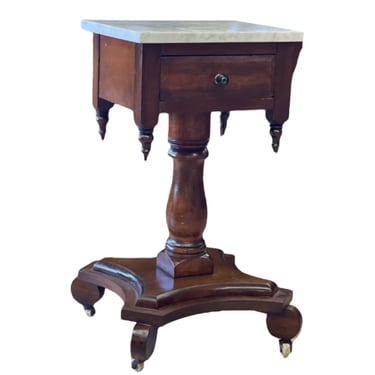 Free Shipping Within Continental US - Antique End Table with Dovetail Drawers 