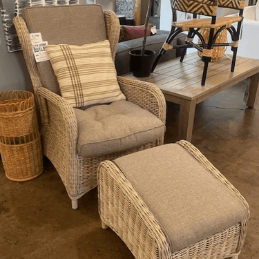 Outdoor Rattan Chair and Ottoman