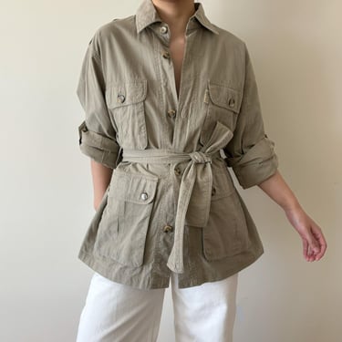 vintage jacket vintage blazer utility jacket cotton khaki 90s retro vintage style vintage shirt vintage coat barn outfit style size M 