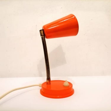 Vintage Orange Table Lamp/ Retro Lightning/ Adjustable Lamp/ Desk Lamp/ Mid Century/ 70s /Yugoslavia 