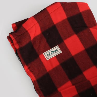 Vintage L.L. bean Polar fleece Deadstock red plaid fleece sleeping bag blanket 