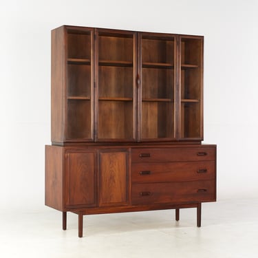 Jack Cartwright for Founders Mid Century Walnut Buffet and Hutch - mcm 