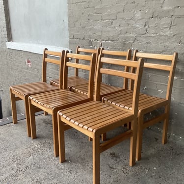 Set of 6 Slat Dining Chairs