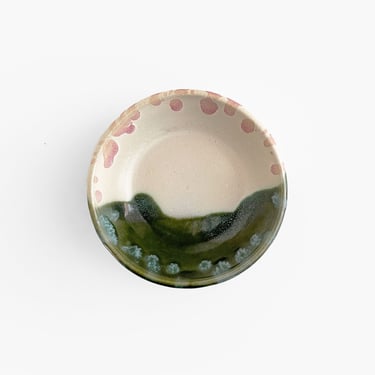 Versatile Small Ceramic Dish Hand-Thrown Studio Art Pottery With Drip Glaze 