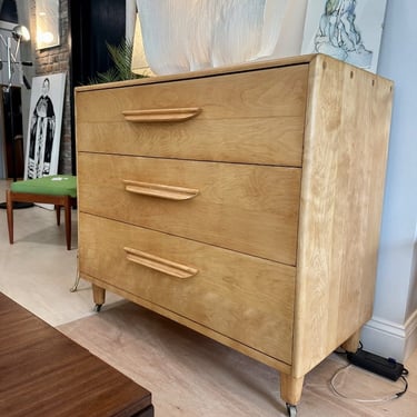 Rare Design Heywood Wakefield Tall Chest on Wheels