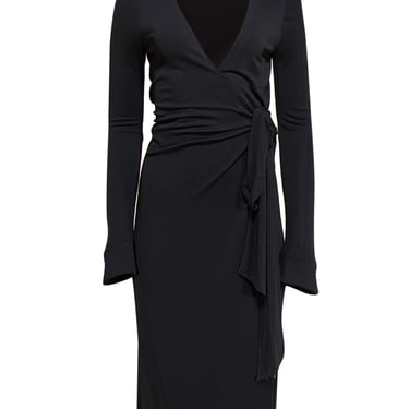 Diane von Furstenberg - Black Long Sleeve Wrap Dress Sz 8