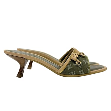 Louis Vuitton Olive Denim Kitten Heels