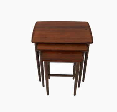 scandinavian modern rosewood nesting table set