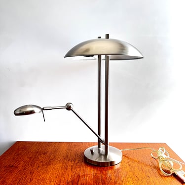 Post Modern Mushroom Desk Lamp -Two bulbs and articulating halogen light. 