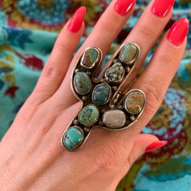 Turquoise Cactus Ring A from Nepal