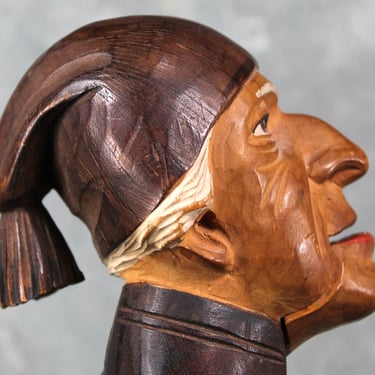 Antique Black Forest Hand Carved Wooden Nutcracker | Man In Nightcap Figural Nutcracker 