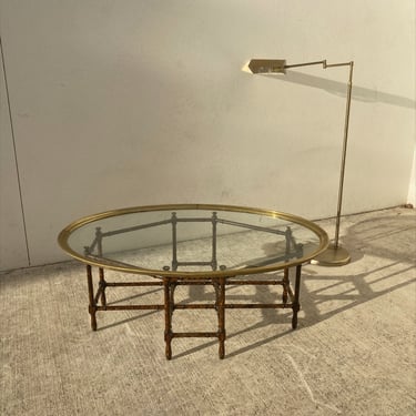 1980\u2019s Baker Brass and Glass Table