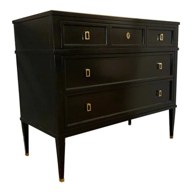 Highland House Modern Black Lacquer Wood Eckard Chest Do Drawers