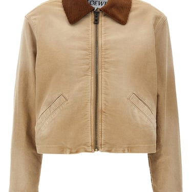 Loewe Women Satin Velvet Collar Jacket