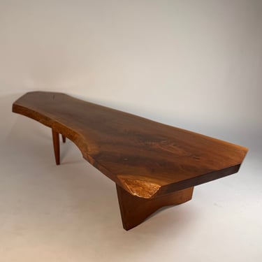 George Nakashima Conoid Coffee Table – English Walnut with Rosewood Butterfly