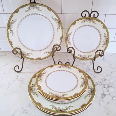 Nordich Fine China by Noritake 81857 Vintage Pattern 4 Each Dinner Plates Salad Plates Vintage Dinnerware Vintage Fine China 