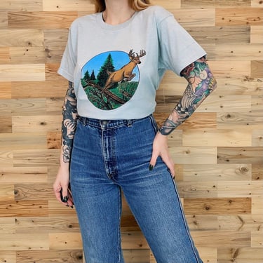 80's Vintage Nature Deer T Shirt 