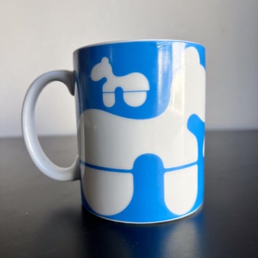 1970s Scandinavian designer Eero Aarnio Blue Pony Coffee Mug Finland 