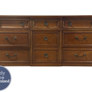 64" Unfinished 9 Drawer Drexel Vintage Dresser #08570