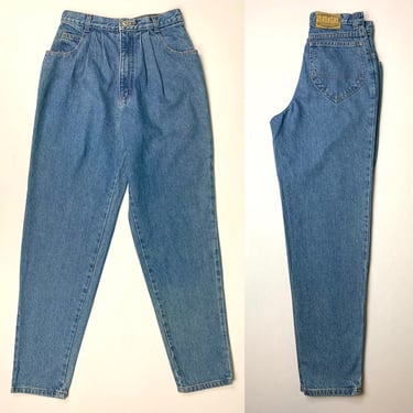 Jordache Women’s Mom Jeans | Vintage 80s | Tapered Leg Pleated | High Rise | 27” Waist | 