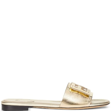 Fendi Women Baguette Leather Flat Sandals