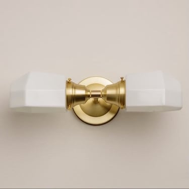 Geometric Kitchen Light Bathroom Fixture Wall Sconce with white Glass Shades 