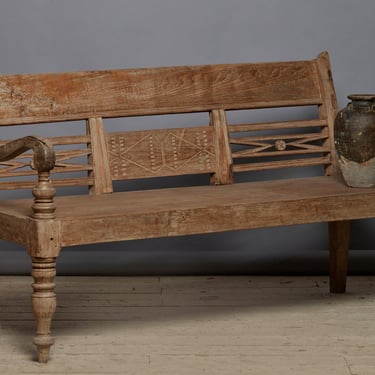 Classic Dutch Colonial Small Teak Bench