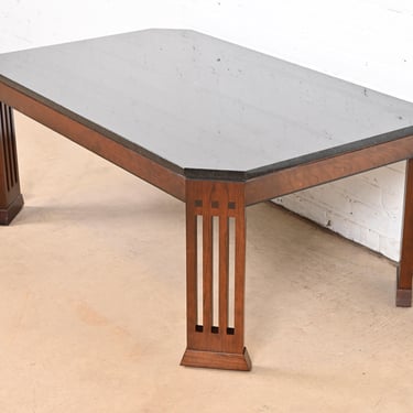 Stickley Arts & Crafts Cherry Wood Granite Top Coffee Table