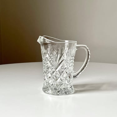 Vintage Clear Glass Creamer with the Prescut Pineapple Pattern by Anchor Hocking 